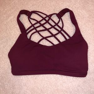 lululemon maroon free to be wild sports bra